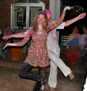 gils dancing at bonifire