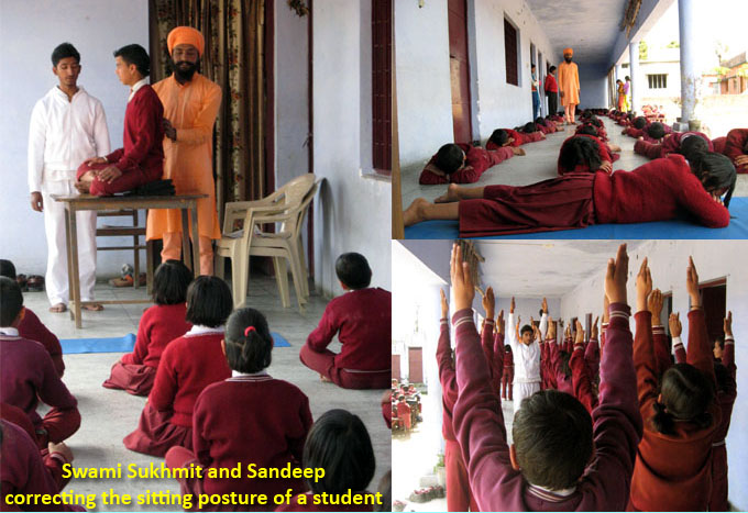 Gurukulam students teaching school students 