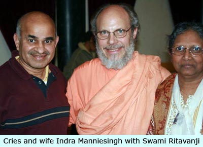 Swami Ritavan with Manniesing family