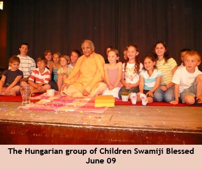 The Hungerian group of Children Swamiji Blessed June 09