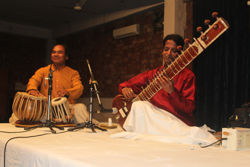 Pandit Mishra on sitar and Shivananda Sharm on tabla